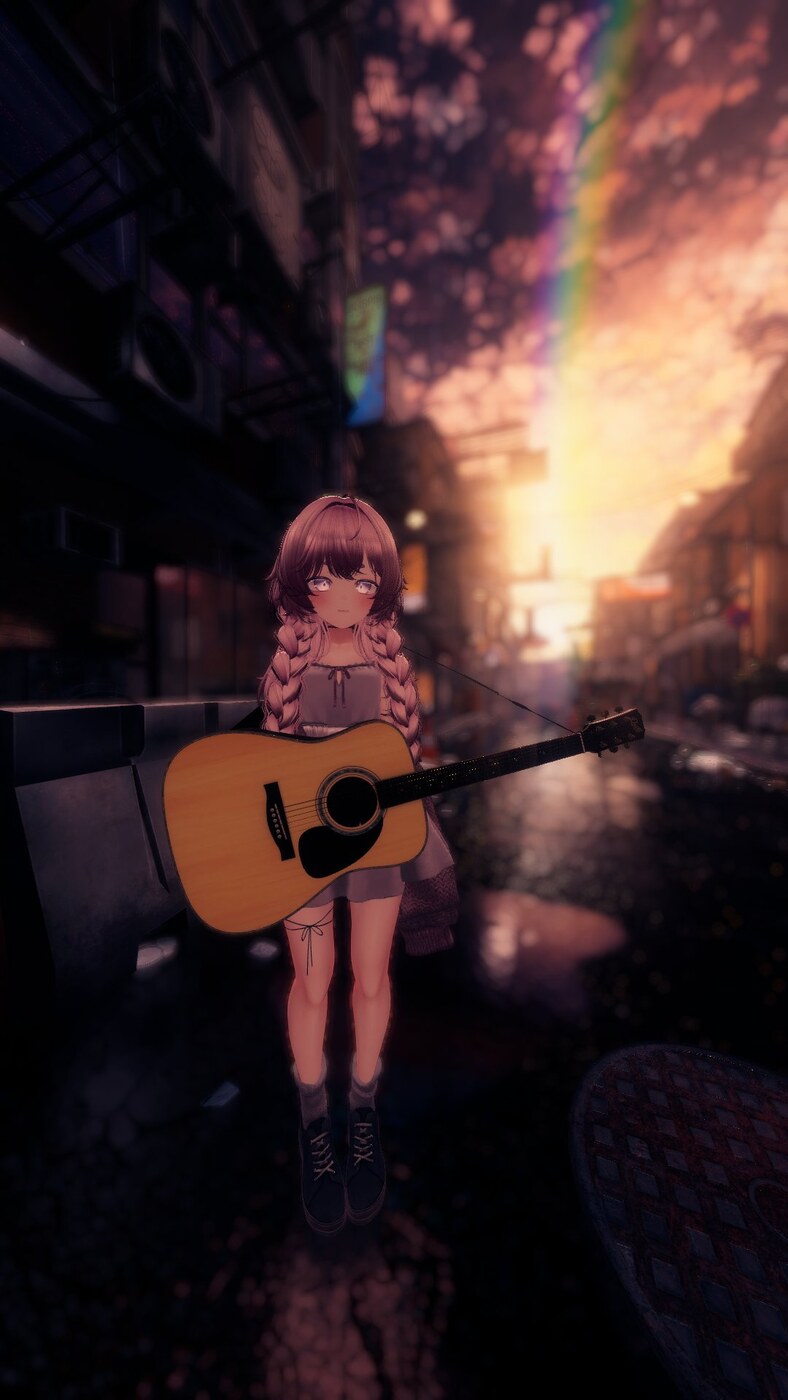 Hitohira Hana VRC guitar portrait